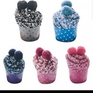 Cupcake fuzzy pom pom socks!